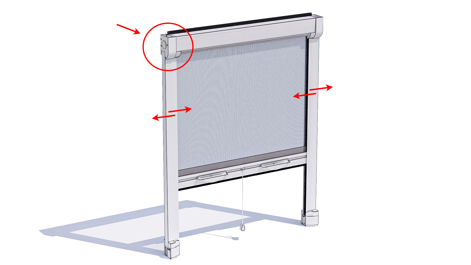 Réglage latéral moustiquaire verticale